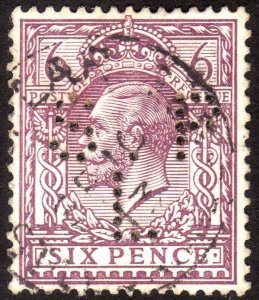 1913, Great Britain, 6p, Used, Sc 167, Sg 385