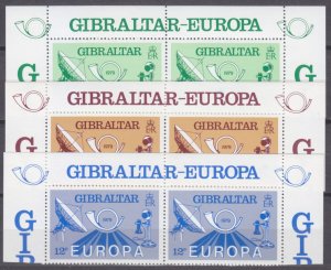 1979 Gibraltar 392-394x2+Tab Europa CEPT / Satellite dish 3,00 €