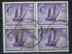 Singapore 34 Used Block of 4 1955 issue (an5062)