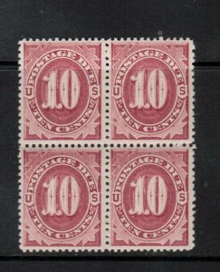 USA #J26 Very Fine Mint Block - Three Never Hinged Stamps **With Certificate**