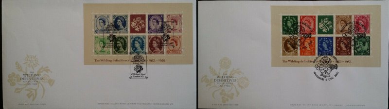 GB 2002 2003 FDC Wild about Wilding Definitive Collection MS Windsor Bond St SHS