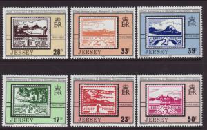 Jersey 640-645 Stamp on Stamp MNH VF