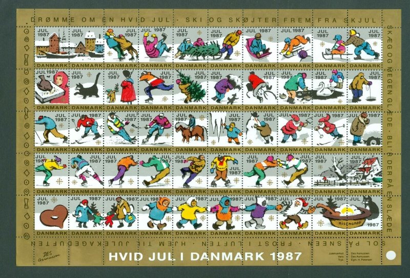 Denmark. Christmas Seal 1987 Sheet Scale/Proof Print. 11 Sheets.Perf. Compl. Set