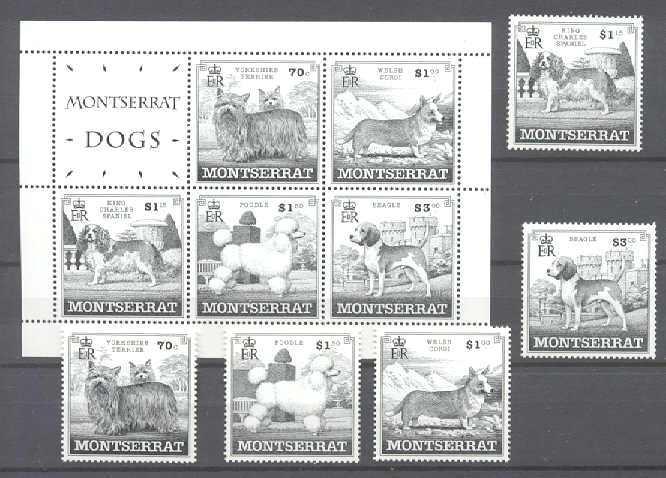 Montserrat 989-93,989a MNH Dogs SCV20