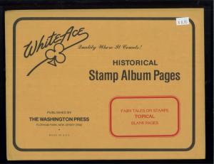 White Ace Historic Stamp Album Pages Fairy Tales Topical Blank Pages Pack of 12