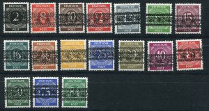 GERMANY 1948 AM/BRI ZONE DOUBLE PRINT 585A-599 + NON ISSUED (52) PERFECT MNH BPP