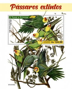 SAO TOME - 2021 - Extinct Birds - Perf Souv Sheet - Mint Never Hinged