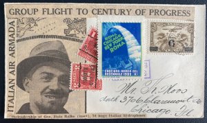 1933 Montreal Canada To Century Of Progress Special Flight Cover Gen Italo Balbo