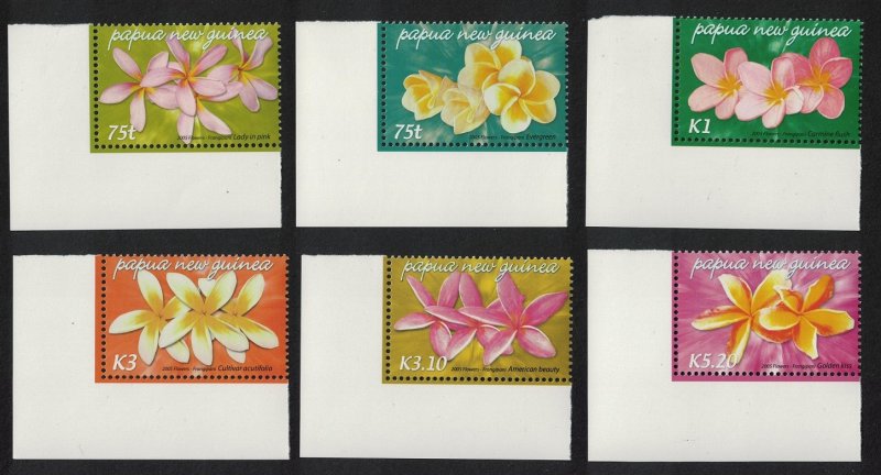 SALE Papua NG Frangipani Flowers 6v Corners Def 2005 Def SC#1170-1175 SG#1074...