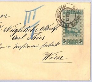 Austria BOSNIA Postal Stationery Card 1911 Military KuK FPO Sarajevo Vienna ZV49