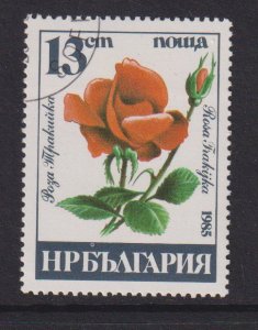 Bulgaria   #3076  cancelled  1985  roses  13s