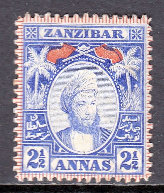 Zanzibar - Scott #58A - MH - Toning spots - SCV $5.00