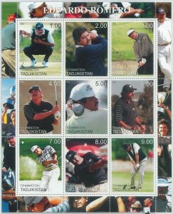 M1869 - TAJIKISTAN, 2000 MINIATURE SHEET: Golf, Eduardo Romero, Argentina