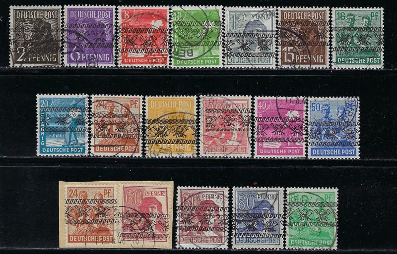 Germany AM Post Scott # 600 - 616, used, incl # 614a, exp h/s, cpl. set