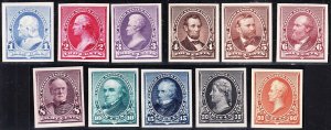 US 219-229P4 Small Banknotes Plate Proofs on Card w/ Carmine Shade 2c  SCV $625