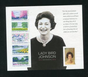 4716 Lady Bird Johnson Sheet of 6 Forever Stamps MNH