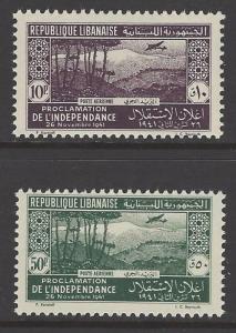 Lebanon 1942 Aircraft Mountain VF MNH (C80-1)