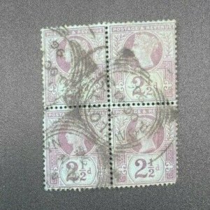 Great Britain Scott Number 114 Used Block of 4