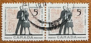 Canada #396 VF used pair, CDS.