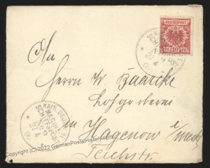 Germany 1900 Navy SMS Habicht  MSP9 Kamerun West Africa Feldpost Cover 107421