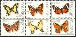 Poland 1991 Sc 3055a Butterfly Moth Fauna Stamp CTO