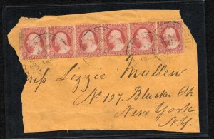 Leavenworth City KANSAS TERRITORY 1857 3c Wast'n cover piece - NICE!!! 1860