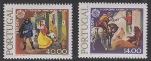 PORTUGAL SG1751/2p 1979 EUROPA WITH ONE PHOSPHOR BAND MNH