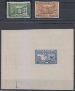 COLOMBIA 1948 Sc 559-560 & C149 PERF PROOFS & ESSAY OF SOUVENIR SHEET SPECIMEN 
