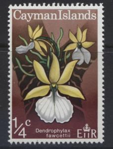 Cayman Islands - Scott 287- QEII-Flowers -1971 - MLH- Single 1/4c Stamp4