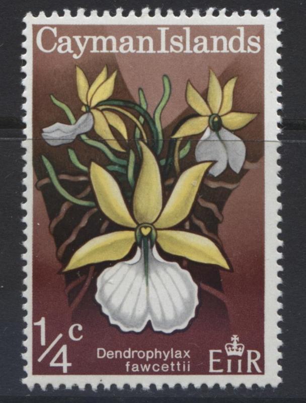 Cayman Islands - Scott 287- QEII-Flowers -1971 - MLH- Single 1/4c Stamp4