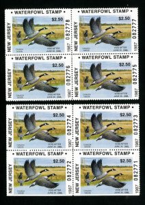 US Duck New Jersey Stamps # 7 XF Group of 8 OG NH Scott Value $136.00