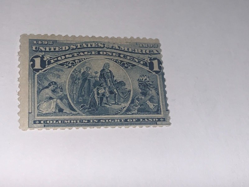 United States Stamp Unused Scott  230 MLH Colombian Series 1893.  1 Cent