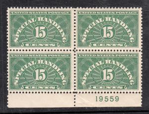 US MNH Numbered Block QE2a