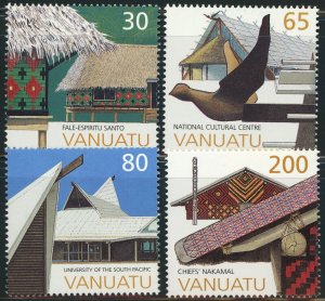Vanuatu #715-718 Architecture Houses Buildings Topical Postage Stamps 1998 MLH