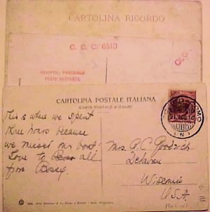 ITALY 1900/1910 3 PICTURE CARDS 2 TO  US 1 FROM OCLICO-COMO