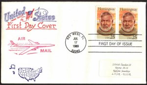 USA 1989 Sc.Nr. 1782 Writer Ernest Hemingway FDC