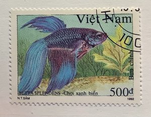 Vietnam 1992 Scott 2403 CTO - 500d,   Siamese Fighting Fish
