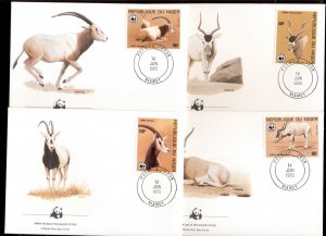 Niger 1985 WWF Addax 4xFDC