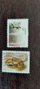 US Scott # 4397,4398; Two used, 44c and 61c Weddings from 2009; VF centering