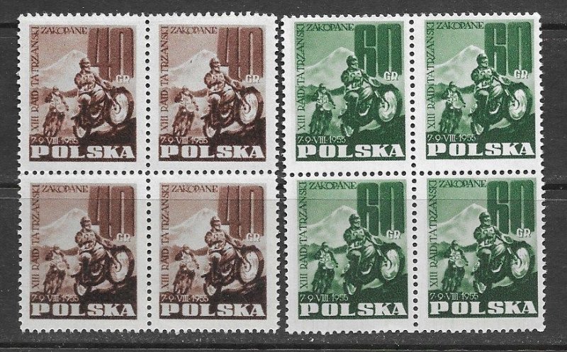 Poland 693-4 MNH Motorcycle  X 25 sets, vf.   2022 CV $ 27.50