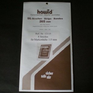 Hawid Stamp Mounts Size 115/265 BLACK Background Pack of 8