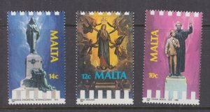 MALTA, 1988 Religious Anniversaries set of 3, mnh.