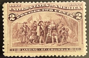 Scott #231 1893 2¢ Columbian Landing of Columbus MNH OG