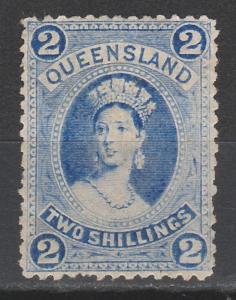 QUEENSLAND 1882 QV CHALON 2/- WMK CROWN/Q SIDEWAYS