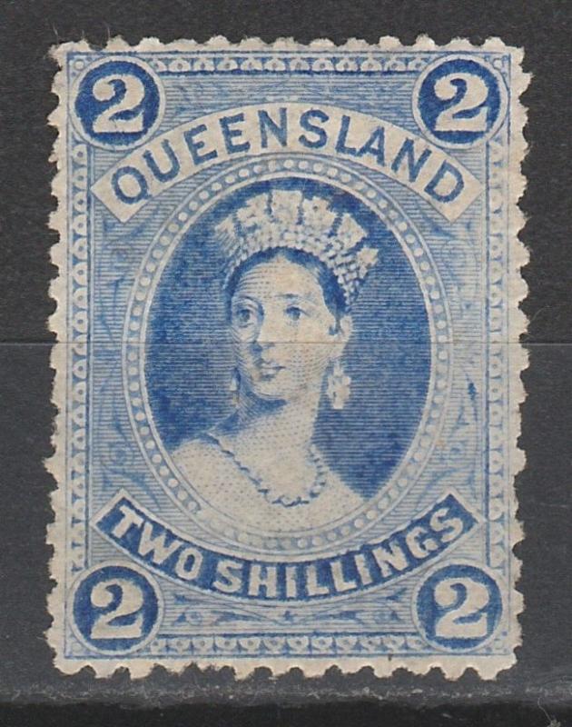 QUEENSLAND 1882 QV CHALON 2/- WMK CROWN/Q SIDEWAYS 