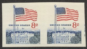 US #1338Gh 8c Flags, IMPERF PAIR, VF/XF mint never hinged, a wonderful imperf...