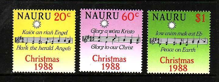 Nauru-Sc#355-7- id9- unused NH set-Music-Christmas-1988-