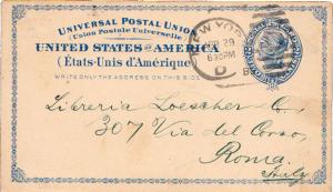 United States York York D 1890 D in duplex  1874-1947  2c Blue Liberty Postal...