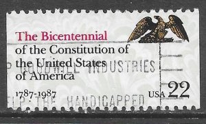 USA 2355: 22c Bicentennial of the Constitution, used, VF