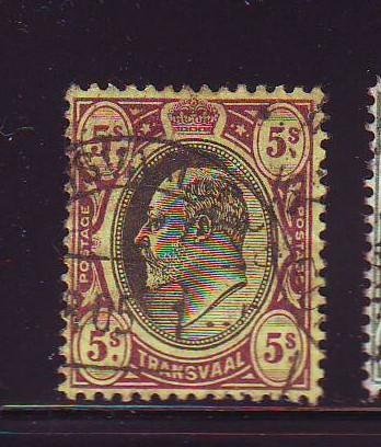 Transvaal Sc264 1902 5 shilling Edward VII stamp used